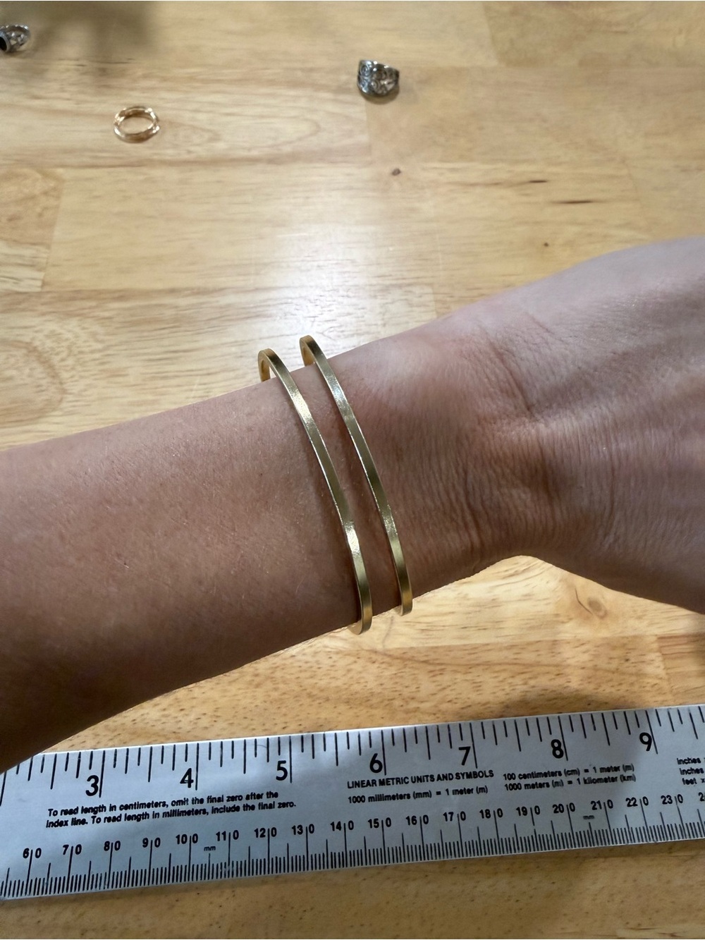 Gold Tone Brass Double-Row Cuff Bracelet